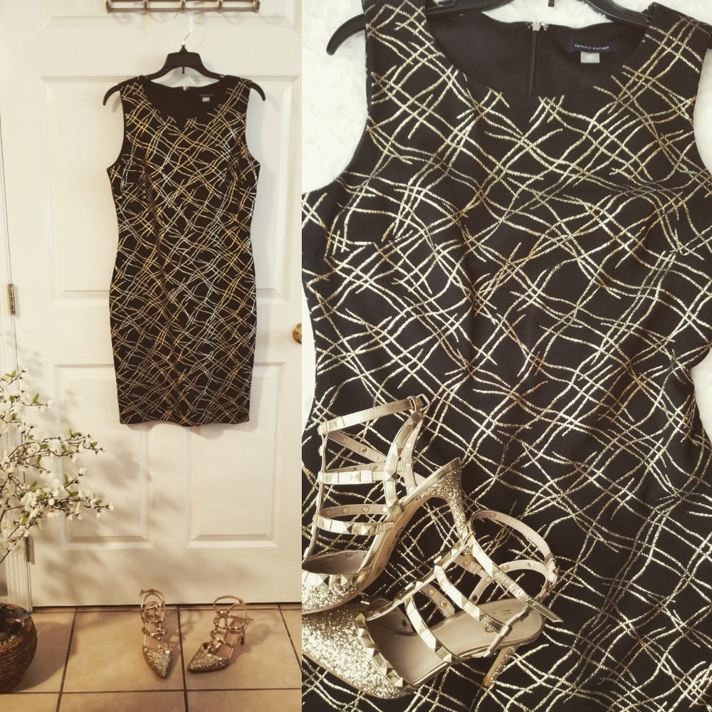 Tommy Hilfiger black and gold dress